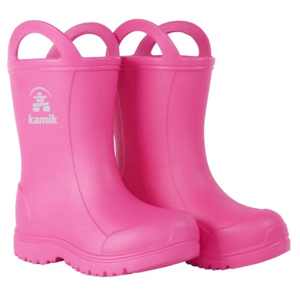 Kamik - Girls Pink Waterproof Rain Boots
